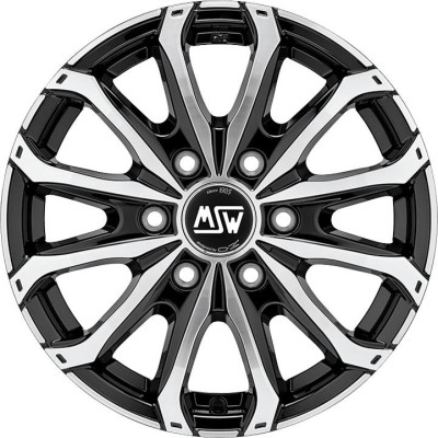 MSW 48 Van 6 Holes Gloss Black Full Polished 6,5x16 6x125 ET68 CB74,1 60° 1350 kg W19341002T56