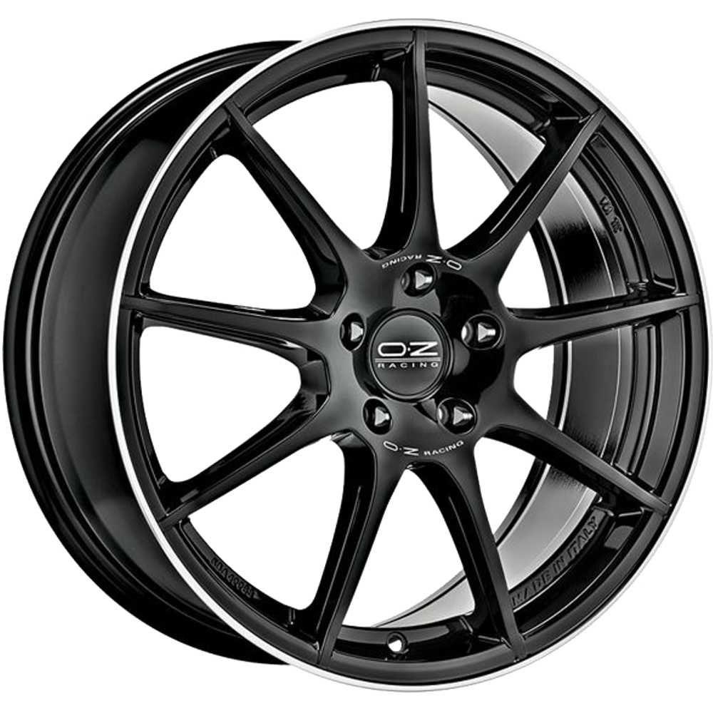 OZ Racing Veloce GT Gloss Black+Diamond Lip+Silver Lettering 8x18 5x114.3 ET45 CB75,0 Tuner 60° 725 kg W01977206GD4