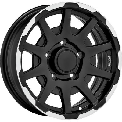 Sparco Dakar Matt Black Lip Polish 5,5x16 5x139.7 ET0 CB108,1 60° 500 kg W29080002TC3