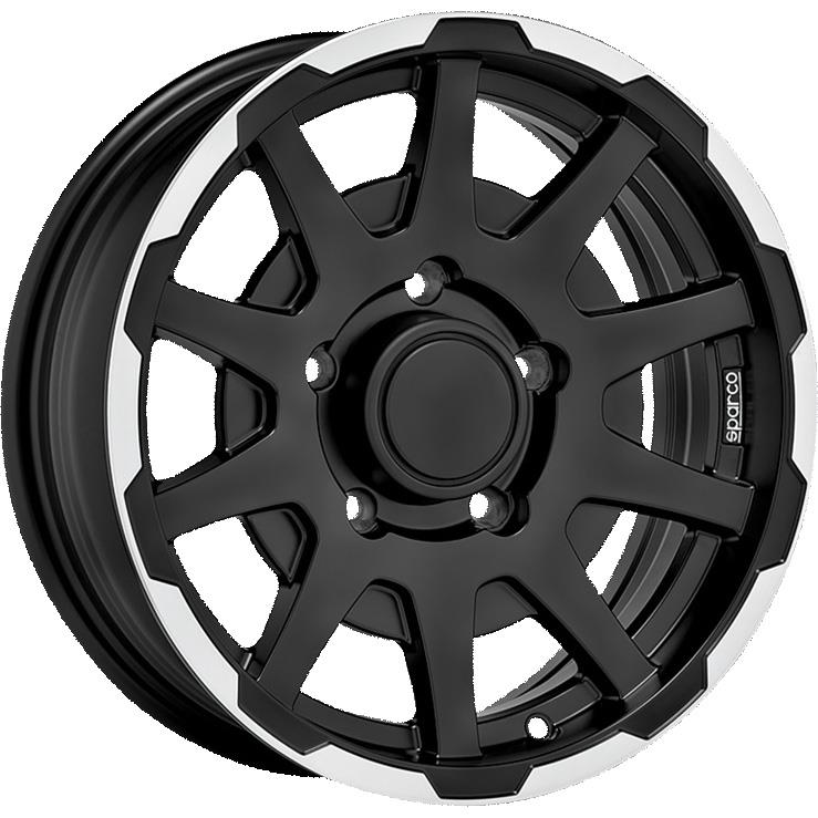 Sparco Dakar Matt Black Lip Polish 5,5x16 5x139.7 ET5 CB108,1 (No cap) 60° 500 kg W29080001TC3