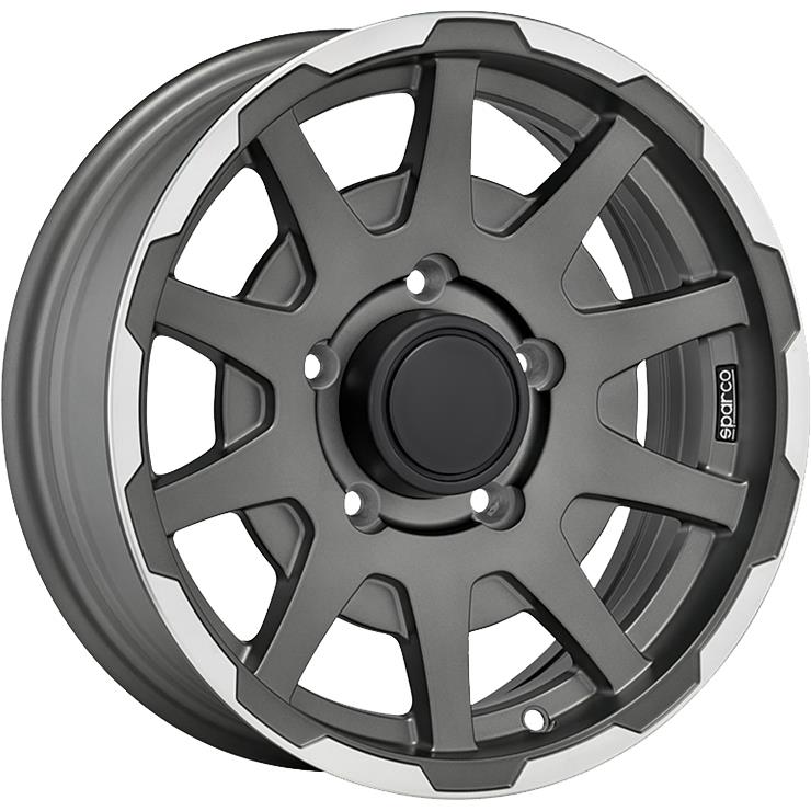 Sparco Dakar Matt Dark Grey Lip Polished 5,5x16 5x139.7 ET0 CB108,1 60° 500 kg W29080002TM7