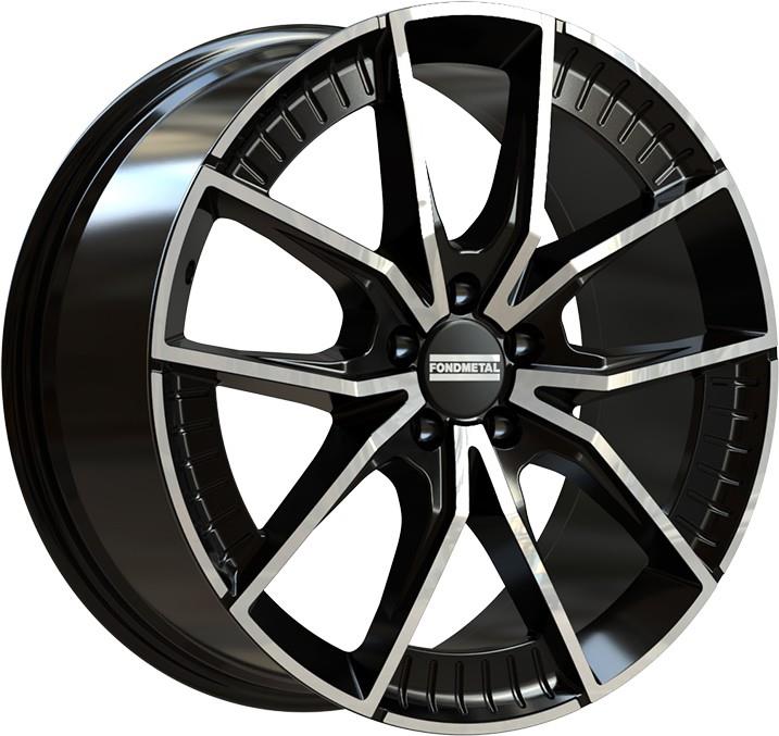 Fondmetal Elatha Glossy Black Machined 9x20 5x112 ET46 CB66,6 R13 930 kg RF19087