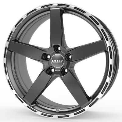 Dotz MarinaBay dark Gunmetal/polished lip 9x21 5x112 ET28 CB70,1 60° 780 kg OMA1M8FL28