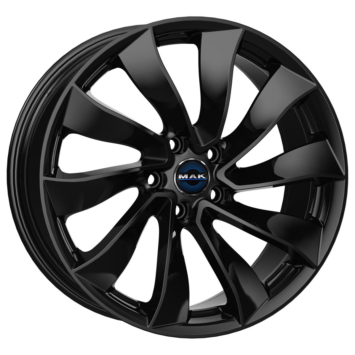 MAK Solar Gloss Black 9,5x20 5x114.3 ET45 CB64,1 60° 750 kg F9520SXGB45FR3