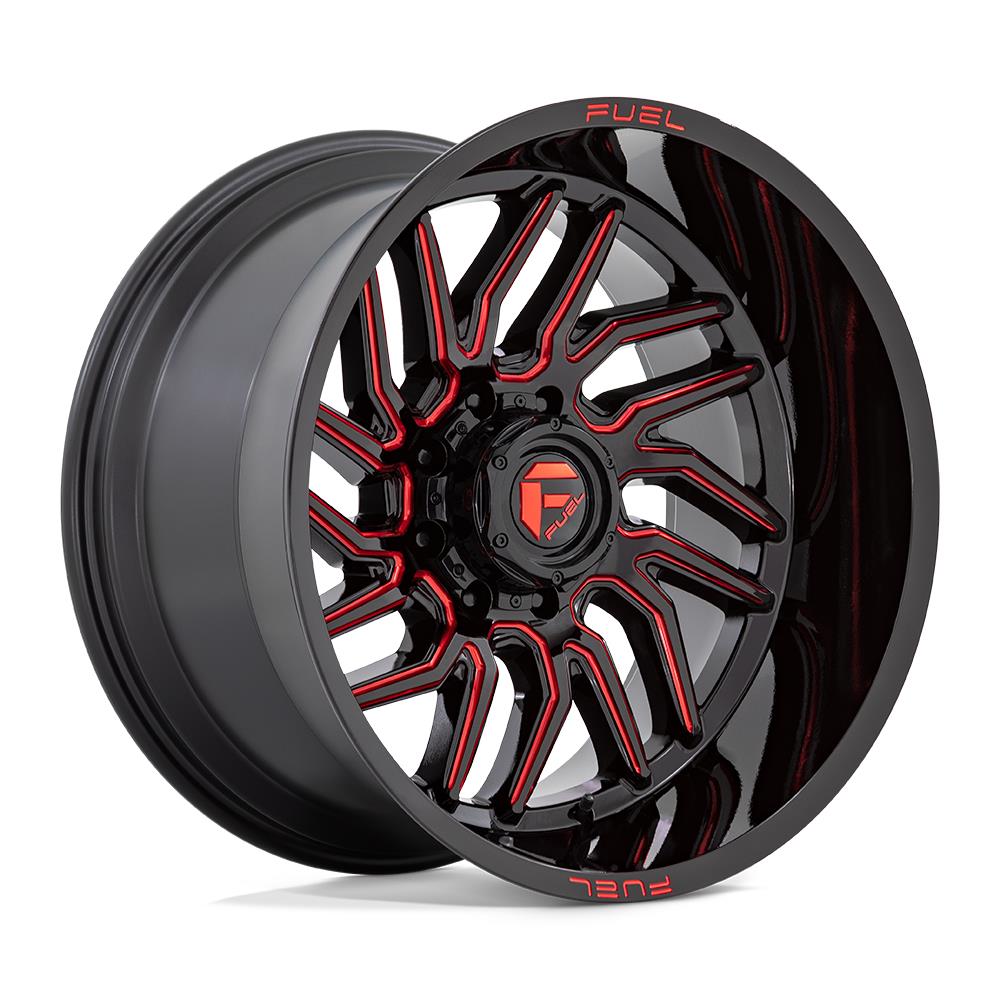 Fuel D808 Hurricane Gloss Black Milled Red Tint 9x20 8x180 ET20 CB124,2 60° 1678 kg D80820901857