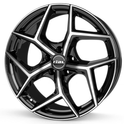 Rial Salento diamond-black frontpolished 8x18 5x108 ET45 CB70.1 60° 780 kg SAL80845B53-1