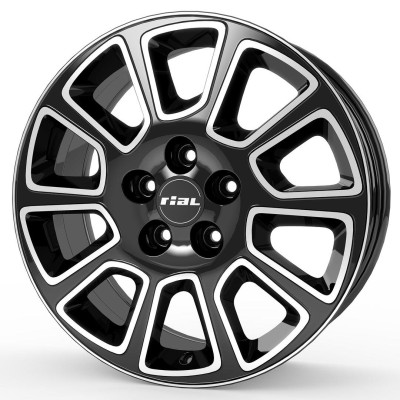 Rial Transporter 2 diamond-black frontpolished 6,5x16 5x112 ET52 CB66,6 R14 860 kg TP2-65652M83-1