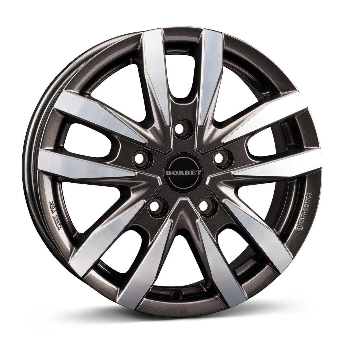 Borbet CW5 mistral anthracite glossy polished 6,5x16 5x130 ET66 CB89,1 60° 1200 kg 497465