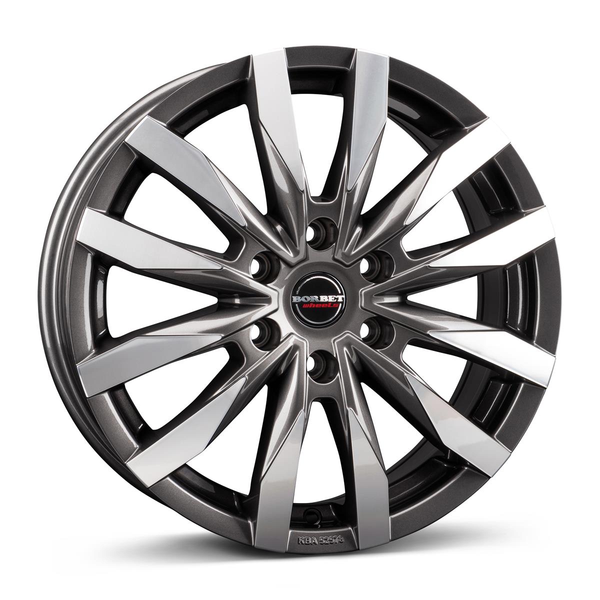 Borbet CW6 mistral anthracite glossy polished 7,5x18 6x114.3 ET45 CB66,1 60° 1160 kg 497303