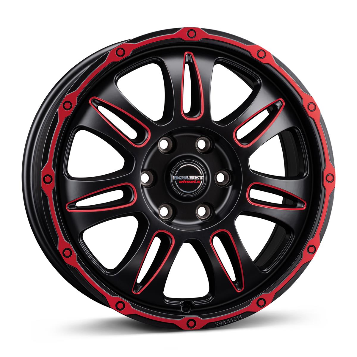 Borbet CW8 red rim window polished matt 8x18 5x120 ET52 CB65,1 R14 1200 kg 222751