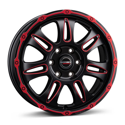 Borbet CW8 red rim window polished matt 8x18 5x120 ET52 CB65,1 R14 1200 kg 222751