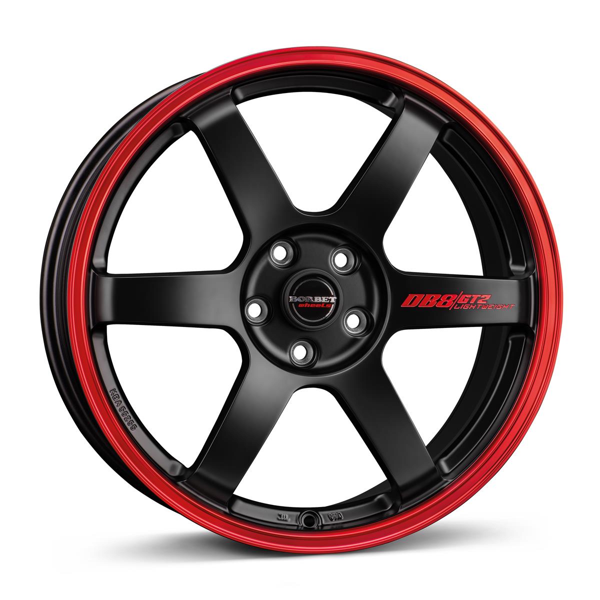 Borbet DB8GT2 black matt rim red 8,5x19 5x114.3 ET45 CB72,6 60° 700 kg 498150