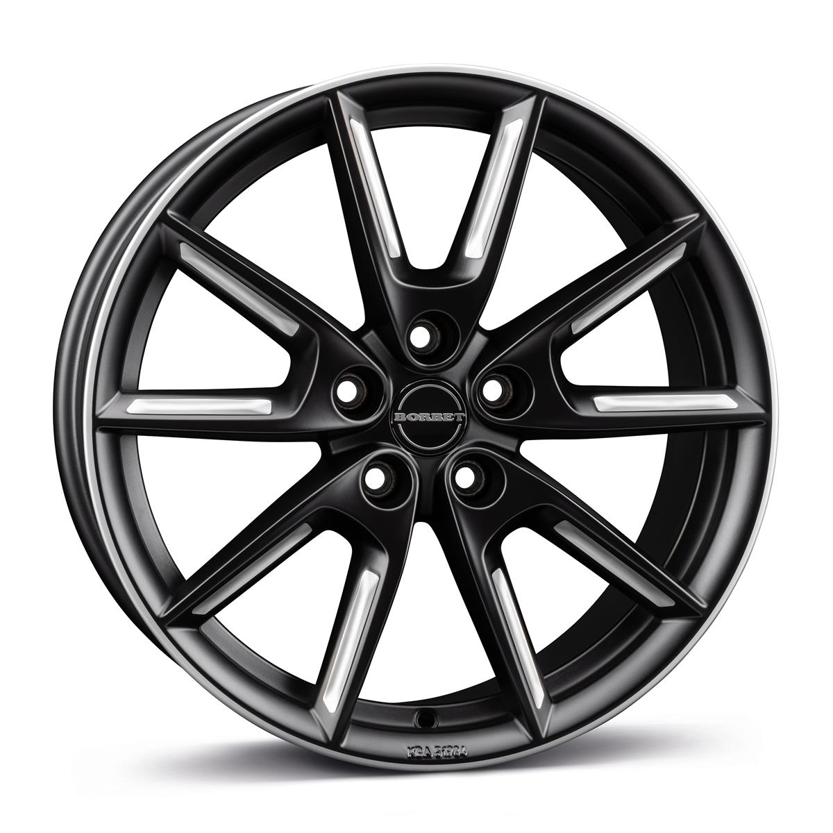 Borbet LX18 black matt silver spoke rim 8x18 5x114.3 ET40 CB72,6 60° 690 kg 497209