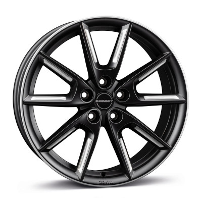 Borbet LX18 black matt silver spoke rim 8x18 5x114.3 ET48 CB72,6 60° 690 kg 497227