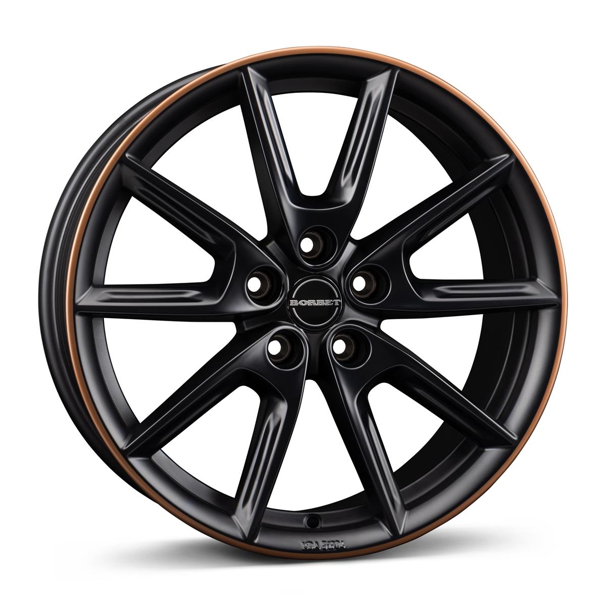 Borbet LX19 black matt rim copper 8x19 5x112 ET40 CB66,6 60° 760 kg 497890
