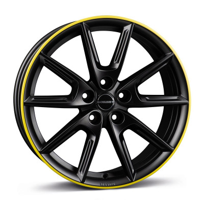 Borbet LX19 black matt rim yellow 8x19 5x112 ET50 CB66,6 60° 760 kg 497912