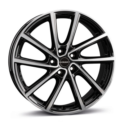 Borbet V black polished glossy 7x19 5x112 ET43 CB57,1 R13 750 kg 497396