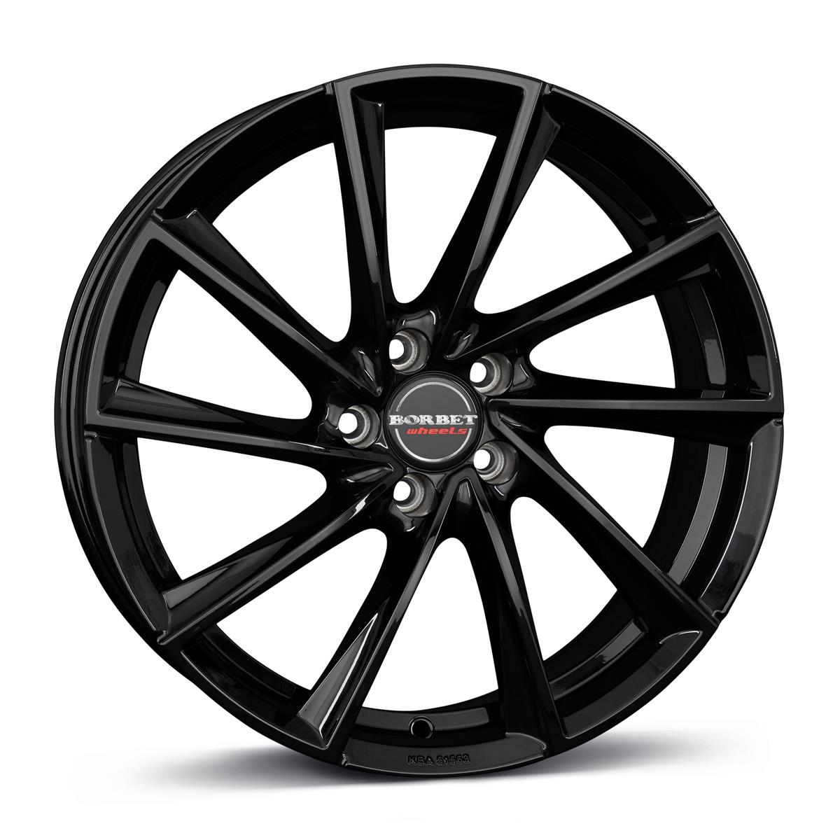 Borbet VTX black glossy 8x18 5x114.3 ET48 CB72,6 60° 670 kg 496504
