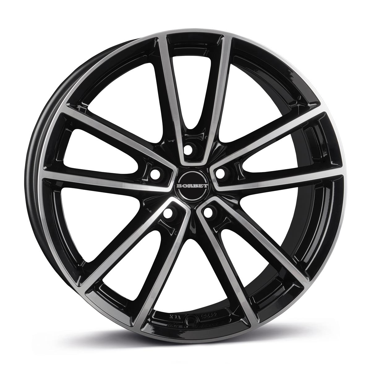Borbet W black polished glossy 8x18 5x112 ET44 CB66,6 60° 700 kg 497166