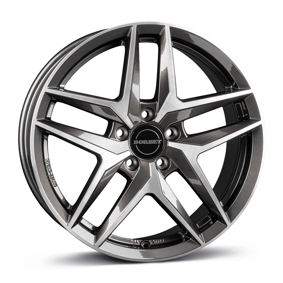 Borbet Z mistral anthracite glossy polished 8x19 5x112 ET46 CB66,6 60° 775 kg 498130