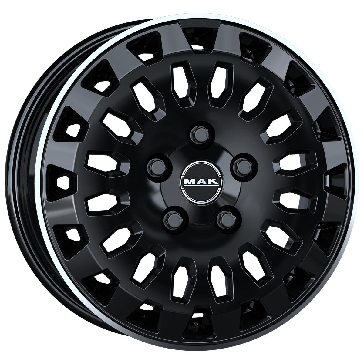 MAK Overland Gloss Black Mirror Ring 6,5x16 6x120 ET51 CB74,5 60° 1275 kg F6560RVGL51TR