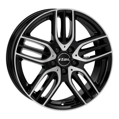 Rial M14-E diamond-black frontpolished 9x18 5x112 ET66 CB66,5 Flat M14-E-90866M13-1